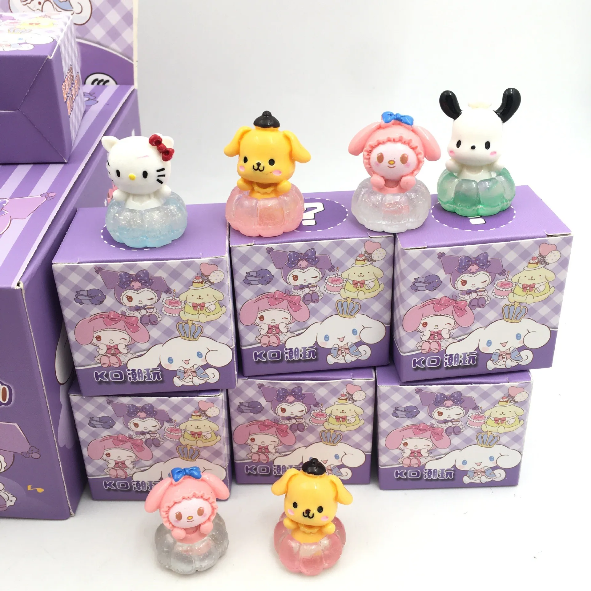 Anime Sanrio Fortune Blind Box Figurine Ornament Kuromi Figure