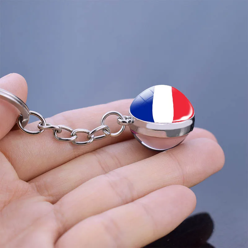 Flag Key Chain 2 cm Glass Ball Key Ring Estonia Latvia Lithuania Belarus Russia Ukraine Moldova Europe Souvenir Pendant Gift