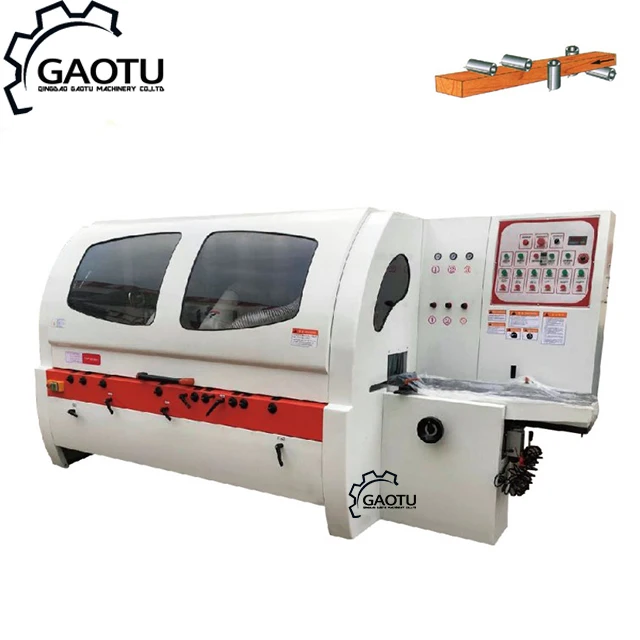 Промышленный четырехсторонний строгальный станок для деревообработки на 150 мм