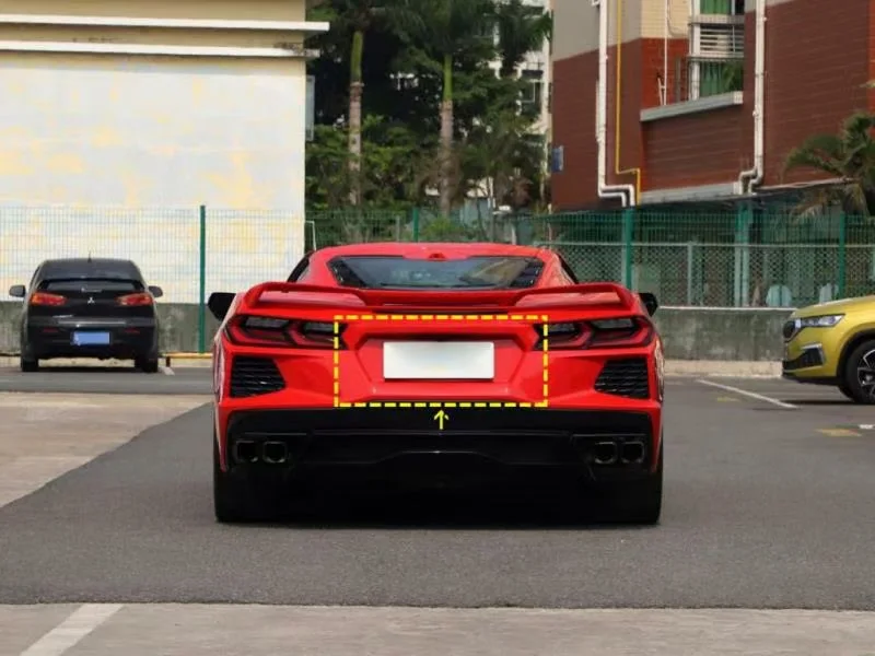 Carbon fiber Exclusive custom designed rear bumper license plate panel  for Corvette C8 rear bumper license plate frame panel