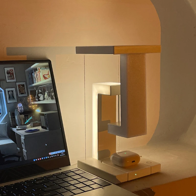 Led Light With Phone Charger Station Wireless Charging Suspension Lamp Suspension Floating Levitating