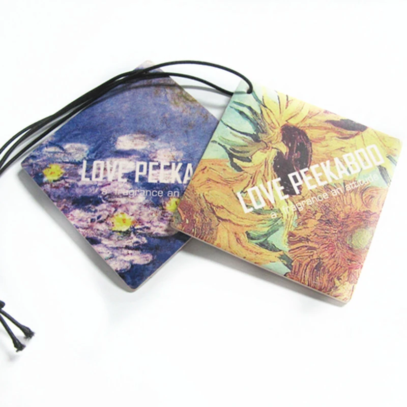 Car parfum design logo cotton paper parfum car air freshener