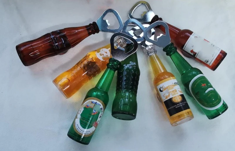 HXY custom epoxy logo personalized acrylic beer bottle shape opener beer opener fridge magnet bottle opener for gift