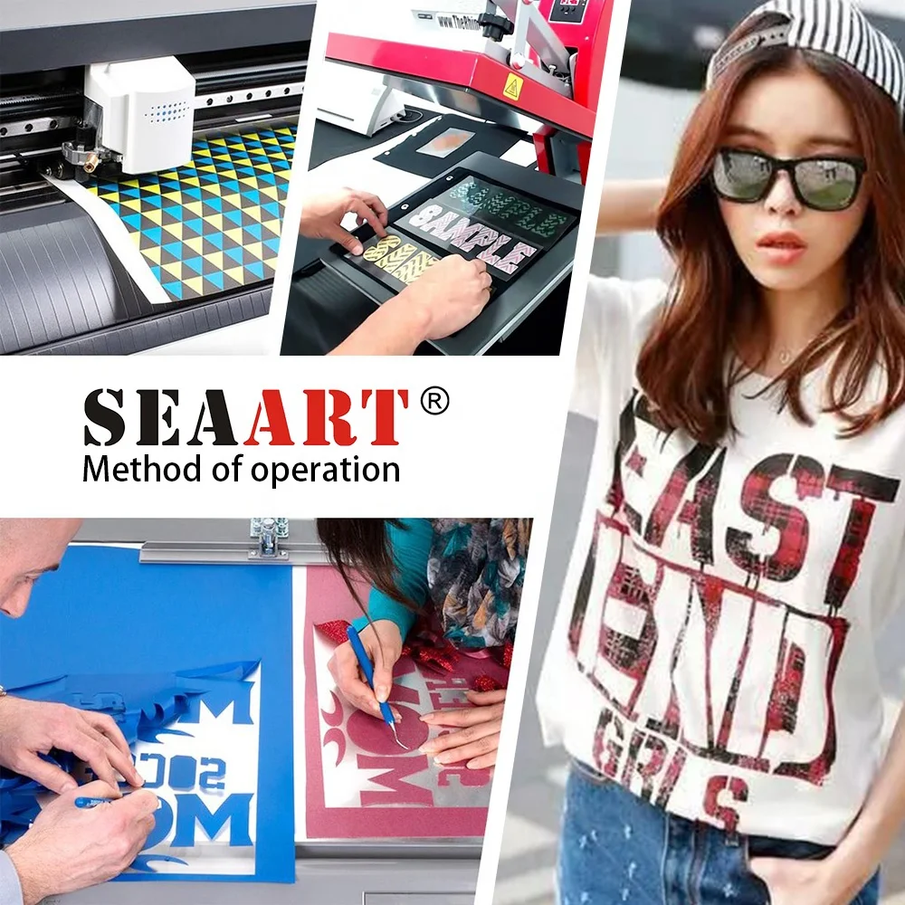 Seaart T-shirt Clothing Textile PVC HTV Logo Letters Iron on Heat Press Vinyl