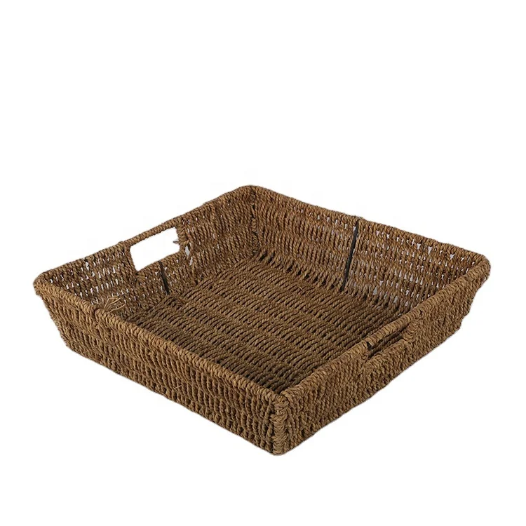 Cheap wholesale seagrass baskets woven basket storage straw rope woven basket