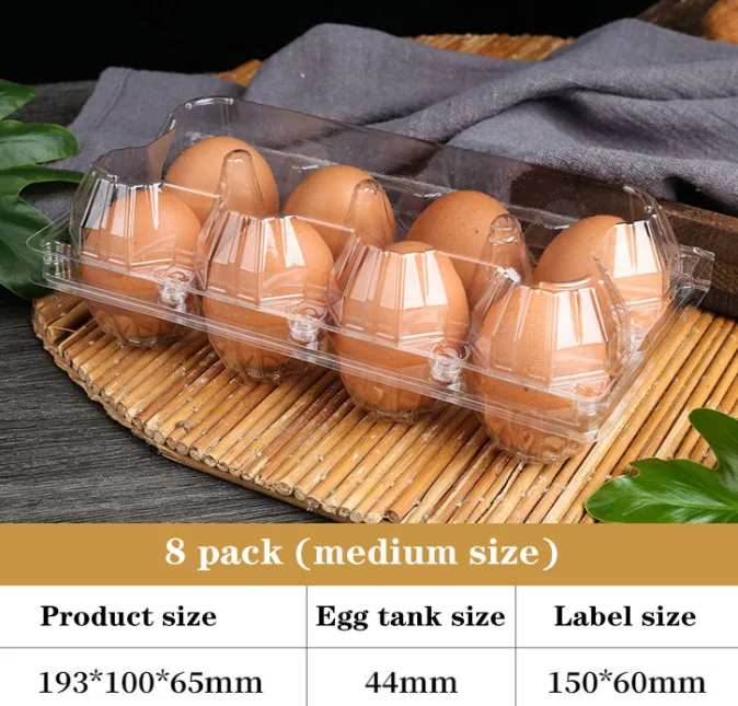 Plastic Clear Egg Carton for 8 Eggs, 20packs Egg Tray Reusable Medium Size Egg Cartons Perfect, Clear Empty Chicken