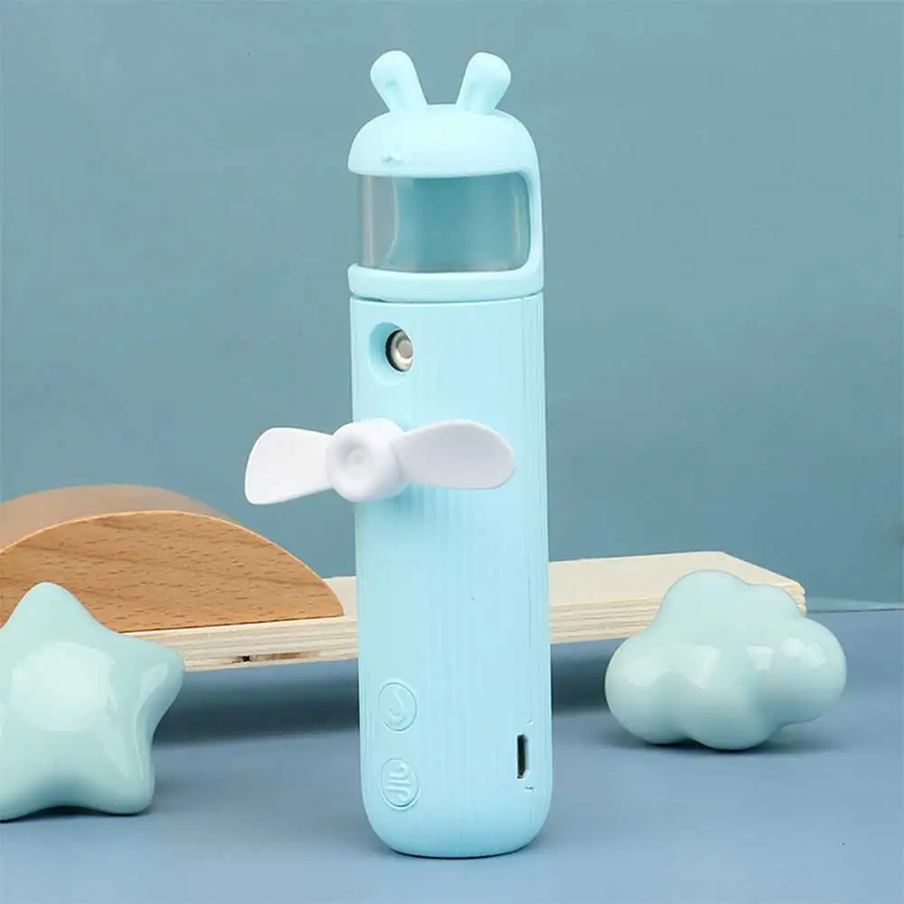 Summer Automatic Spray Cooling Fan 2 In1 Portable Hydrating Spray Mist Mini Fan Humidifier Handheld Usb Rechargeable Fan