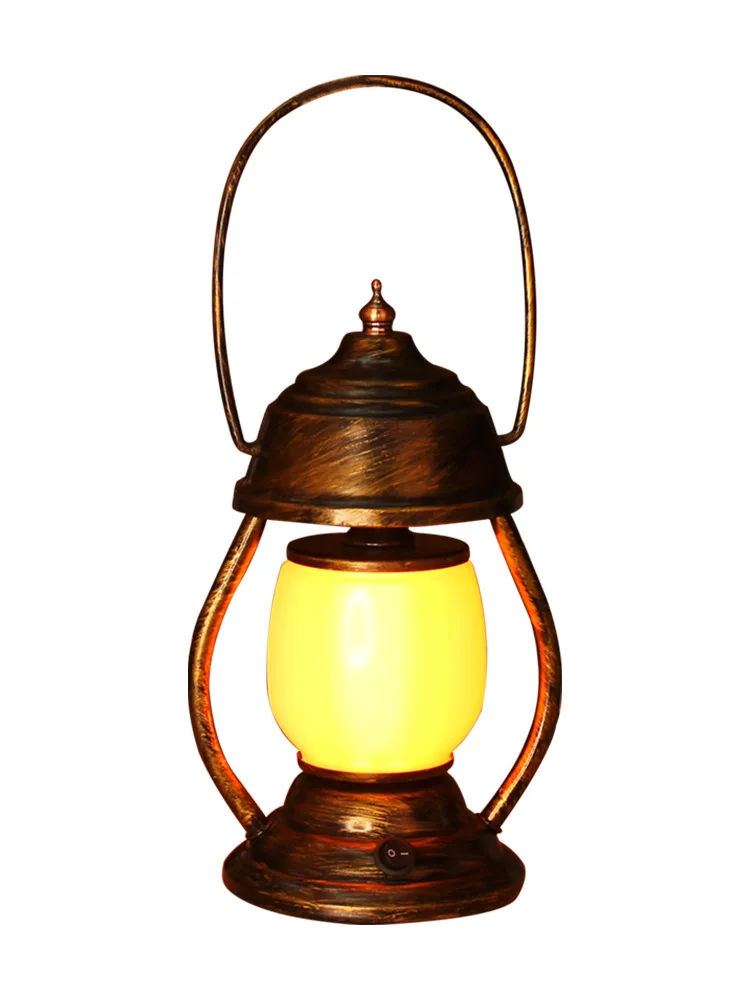 Vintage LED rechargeable horse lamp wrought iron bar bar decoration table lamp  creative small table lamp wholesale