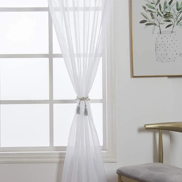 Voile Grommet in Rolls Mesh Wholesale Semi Roll Living Room Window Sheer Curtain