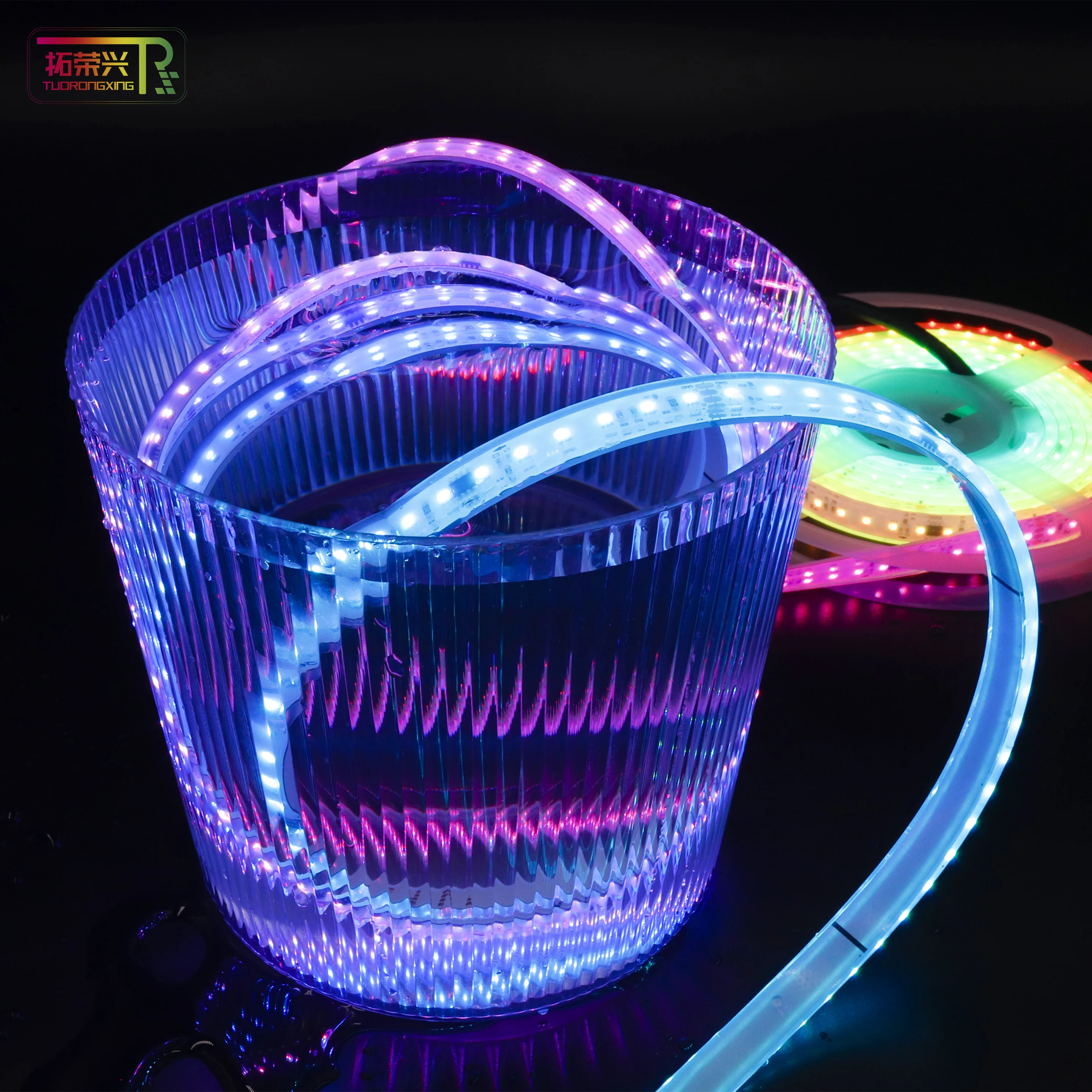 China factory custom Addressable programmable LED strip light 2835 RGB outdoor waterproof 16.4ft DMX512 flexible strip light