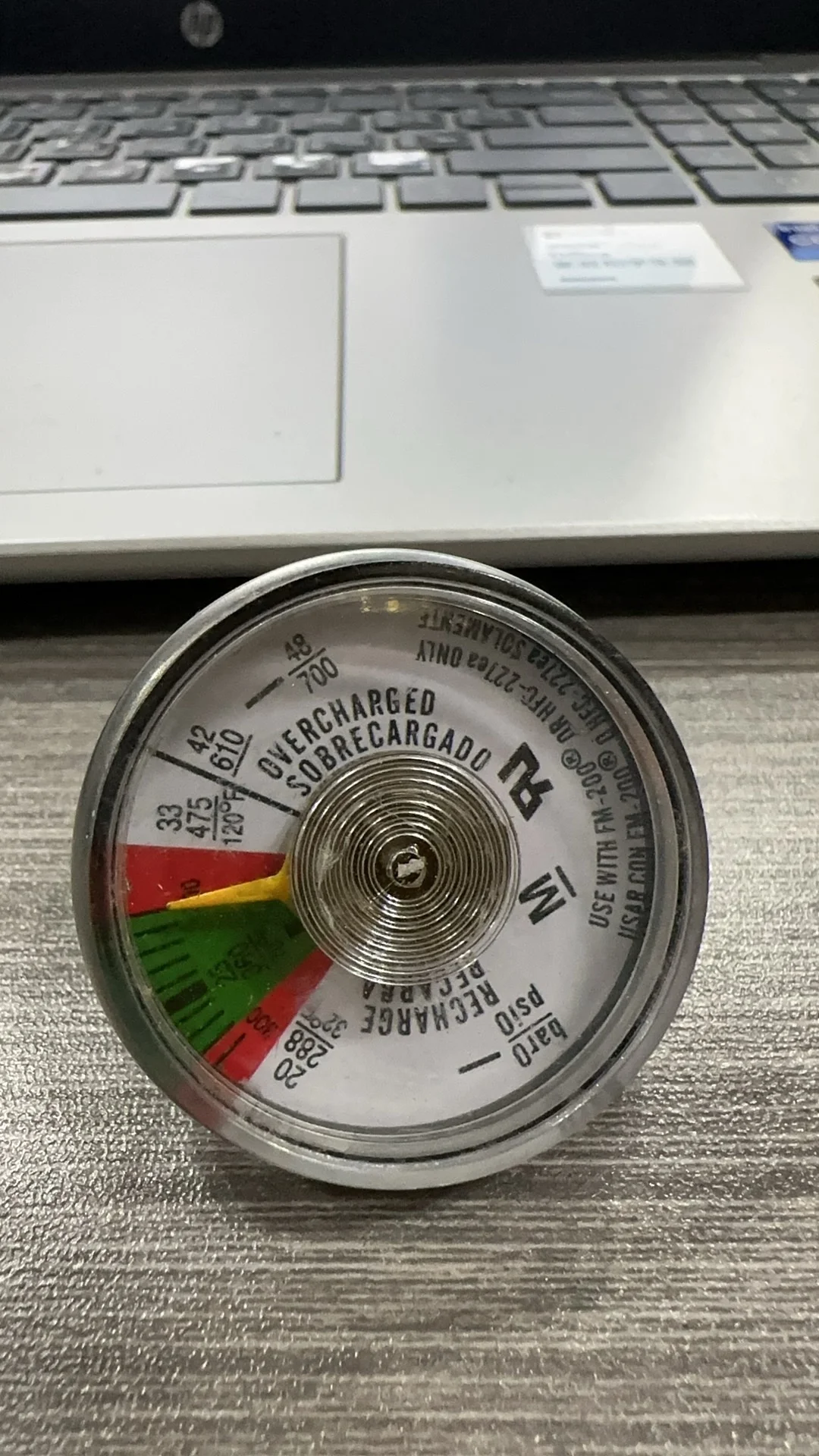 BaiChuan Model 37 NPT 1/8 Thread Firefighting Equipment Diaphragm Pressure Gauge For Fire Extinguisher Dry Powder Pressure gauge
