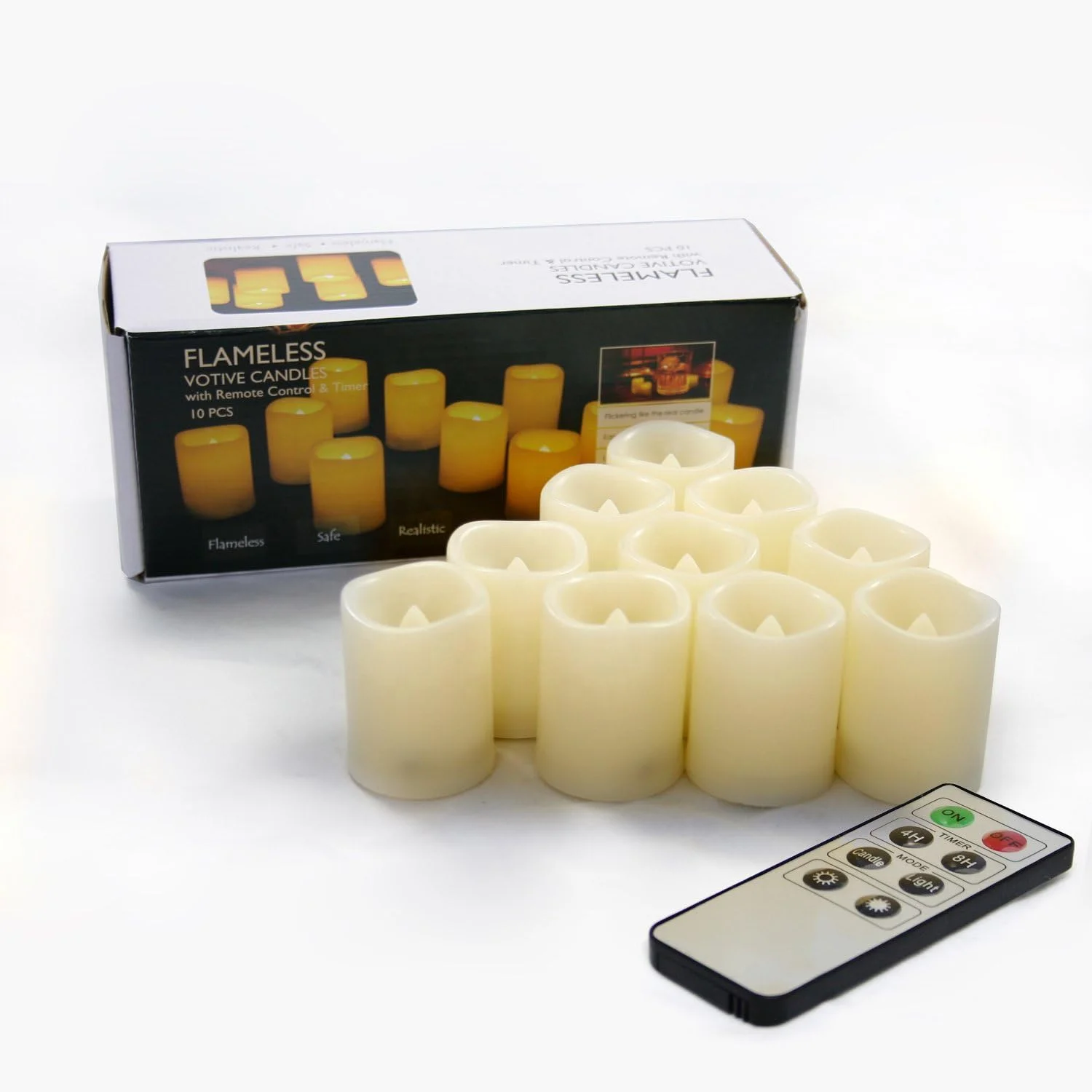 Christmas 3d real flame  LED candle stick Electronic Tea Light Candles with remote control for Wedding Decoration