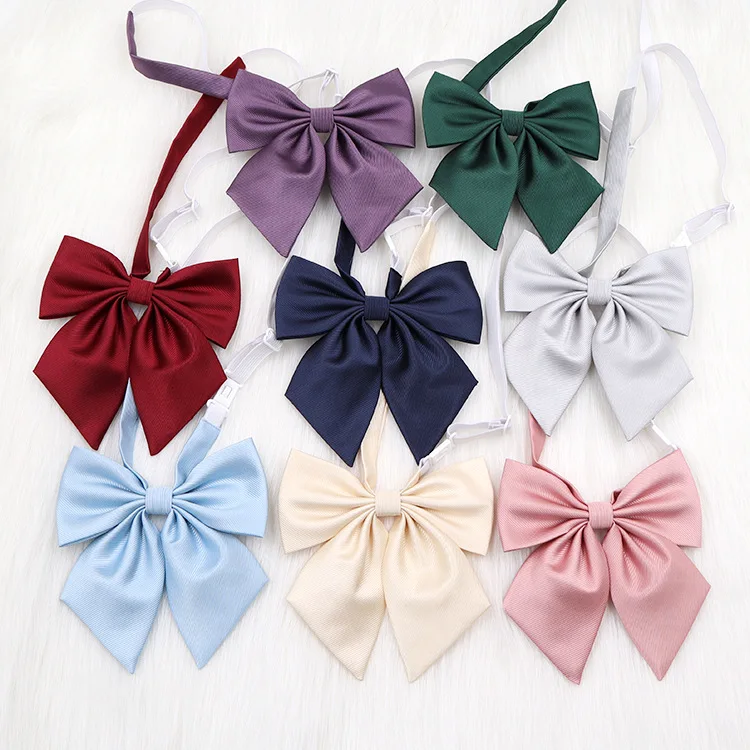 
Jk Solid Color Hardened Twill Calamus Inverted Uniform All-match For Schools Bow Pointed Bow Tie 