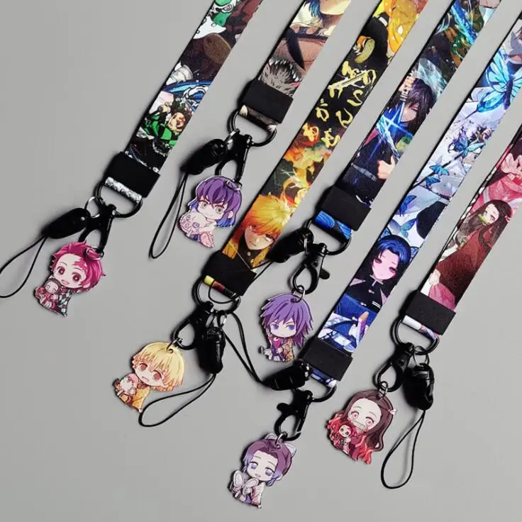 Demon Slayer Lanyards Anime Neck Strap Lanyard for Key Keychain Key Holder Rope Keyrings