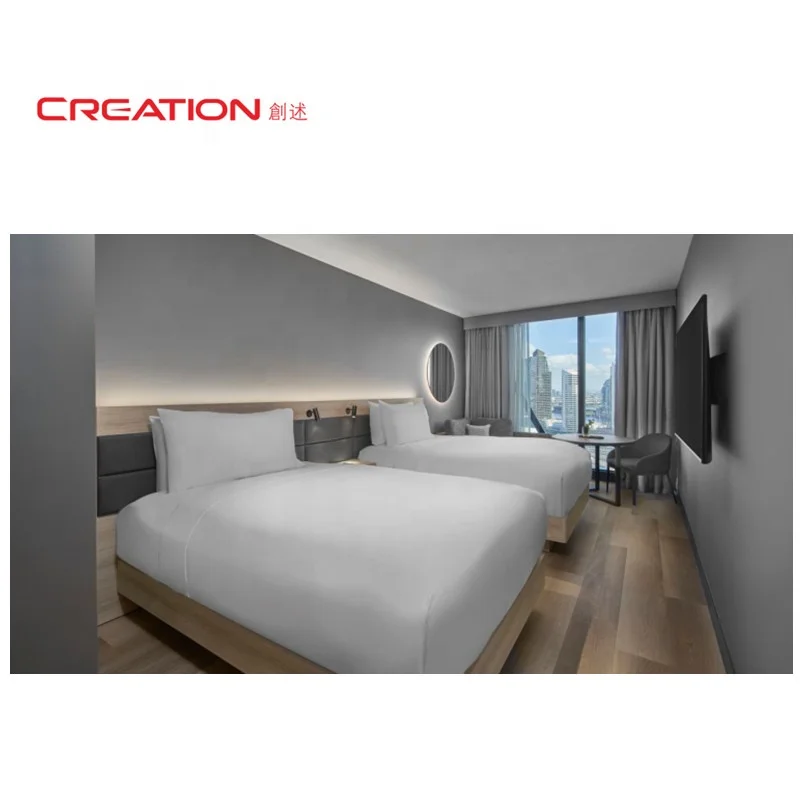 CREATION Hotel Furniture  Australia Melborne Five Star Hotel Bedroom Furniture Double Bed Design Solid Wood Design