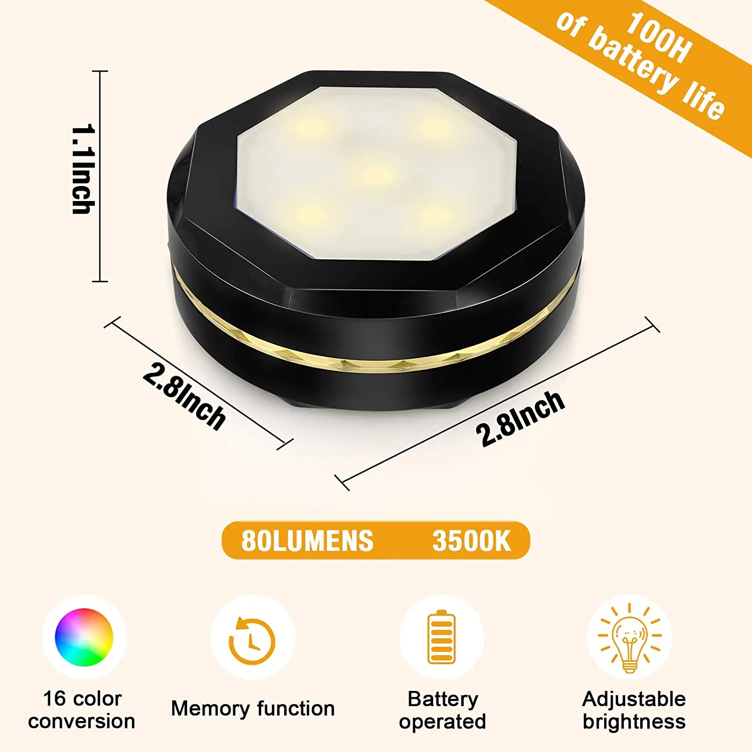 Led battery charging motion sensor Led RGB clear luminescent cabinet light