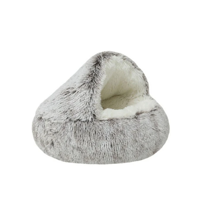 Fluffy Cozy Cat Bed Cute Plush Warmth Cat Sofa Bed Nest Round Donut Pet Bed for Dog Cat
