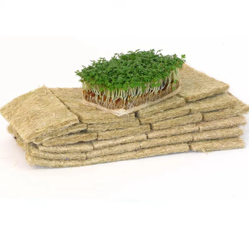 Eco friendly biodegradable natural jute fiber needle punched microgreens paper nonwoven hemp jute felt paper for Tray