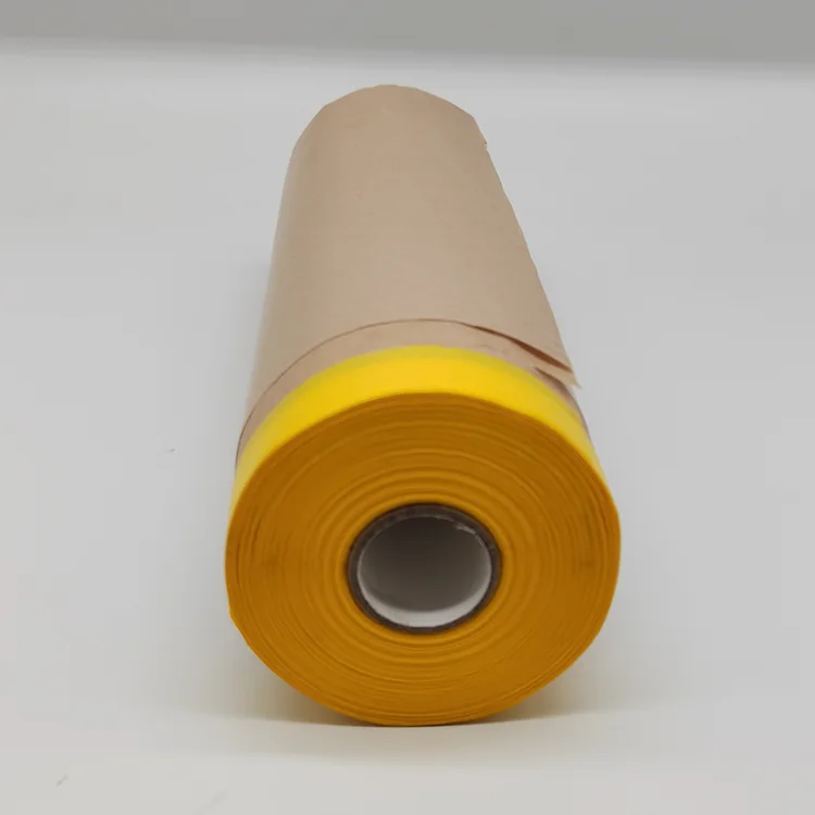 Flexible and strong thickened material paint protected kraft paper masking film with no glue residue