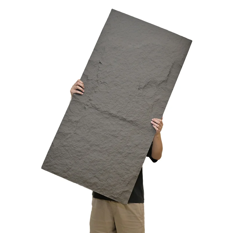 light weight outdoor exterior decorative PU faux rock polyurethane stone panel 3d pu stone wall panel