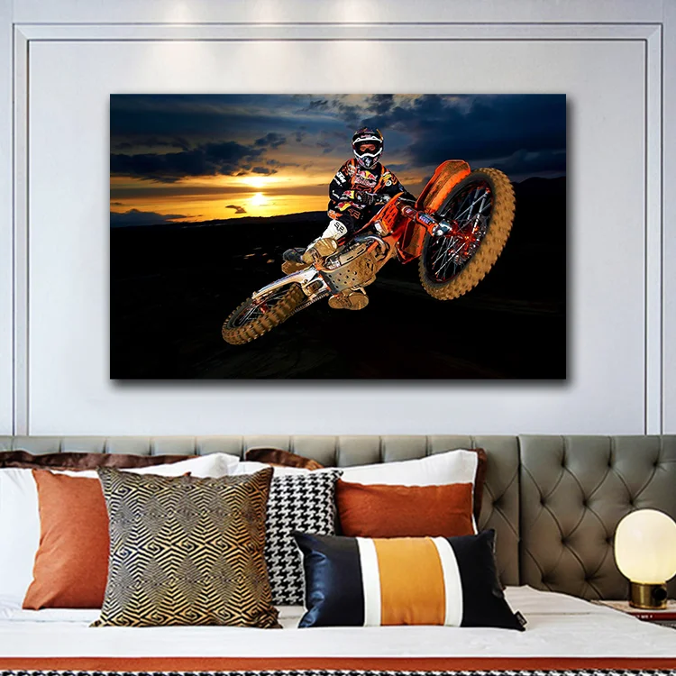 Wholesale Motorcycles Wall Art Printed Canvas Painting Portrait Painting For Home Decoration