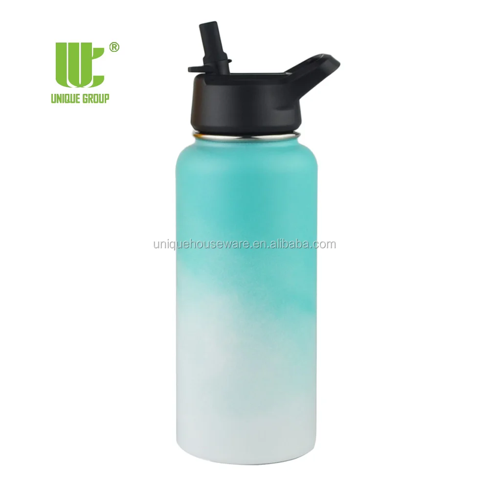 Best Selling 1000ml Capacity Colorful Design Custom Logo Thermal Water Bottle With Straw Lid