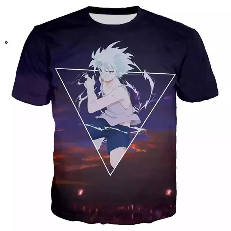 New design 3d custom wholesale chemise homme polyesterclothing men t shirts anime shirt cartoon hunter x hunter t shirt
