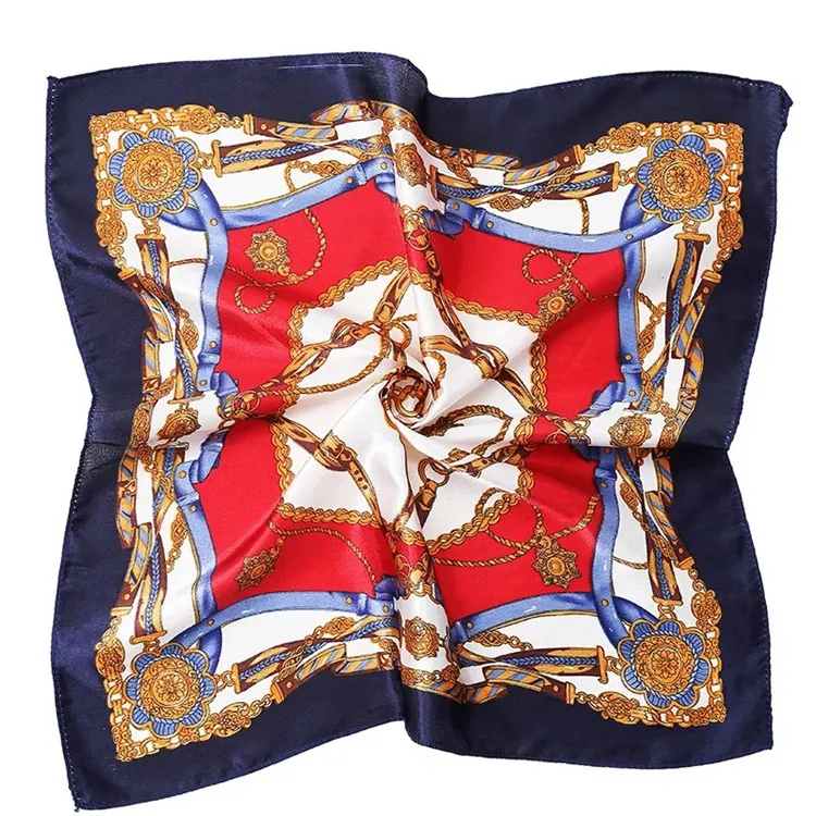 
Wholesale 50x50cm China manufacturer square silk satin scarf for women 
