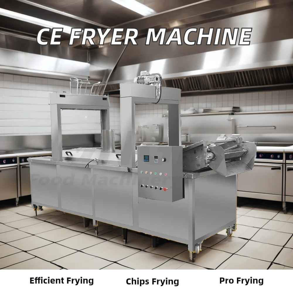 High Quality Automatic Industrial Continuous Frying Machine New Condition Gas 220V Competitive Price Crispy Shrimp Fish Fryer