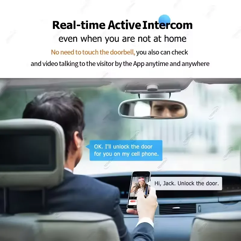 LEZN F8 Tuya OEM biometric smart door lock camera with remote monitoring and intrusion detection, WiFi automatic