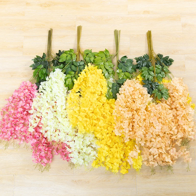 Hot Sell Artificial Wisteria Flowers Home Garden Outdoor Decoration Wedding Arch Decoration Extended Wisteria Flowers
