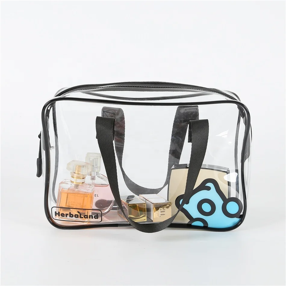 Customized clear pvc quilting bag transparent Printing Plastic EVA Kits cosmetic packing bag with zipper  pvc toy packed pouch