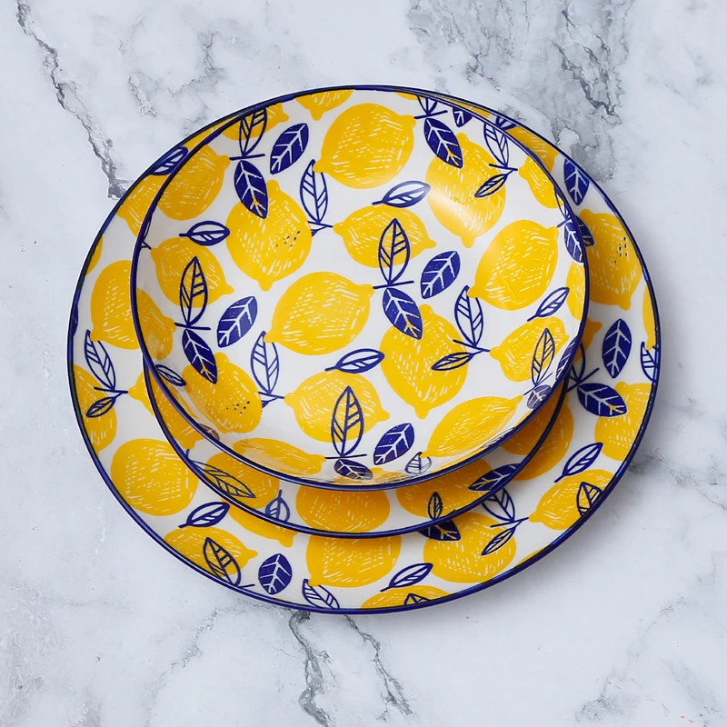 European Style Modern 18-PCS Porcelain Dinnerware Set Ceramic Tableware Dishes and Bowls for Food Use Free Sample for Home Use