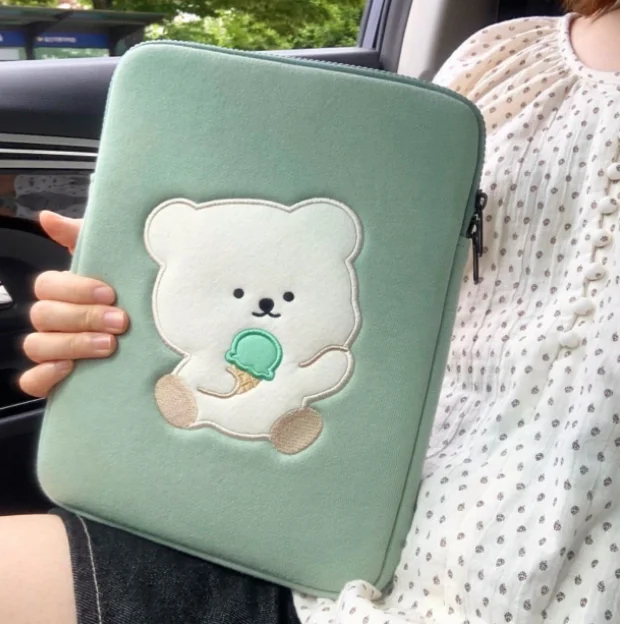 Micani 2021 new ins korea style laptop cover laptop pouch sleeve tablet case pad Bag Storage Pouch with embroidery for girls