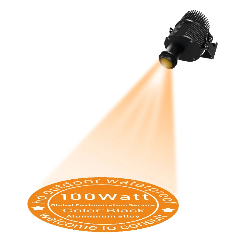 
100w Waterproof Outdoor Ip67 Hd Rotating Advertising Led Gobo Logo projector The Logo Light  (1600155898801)