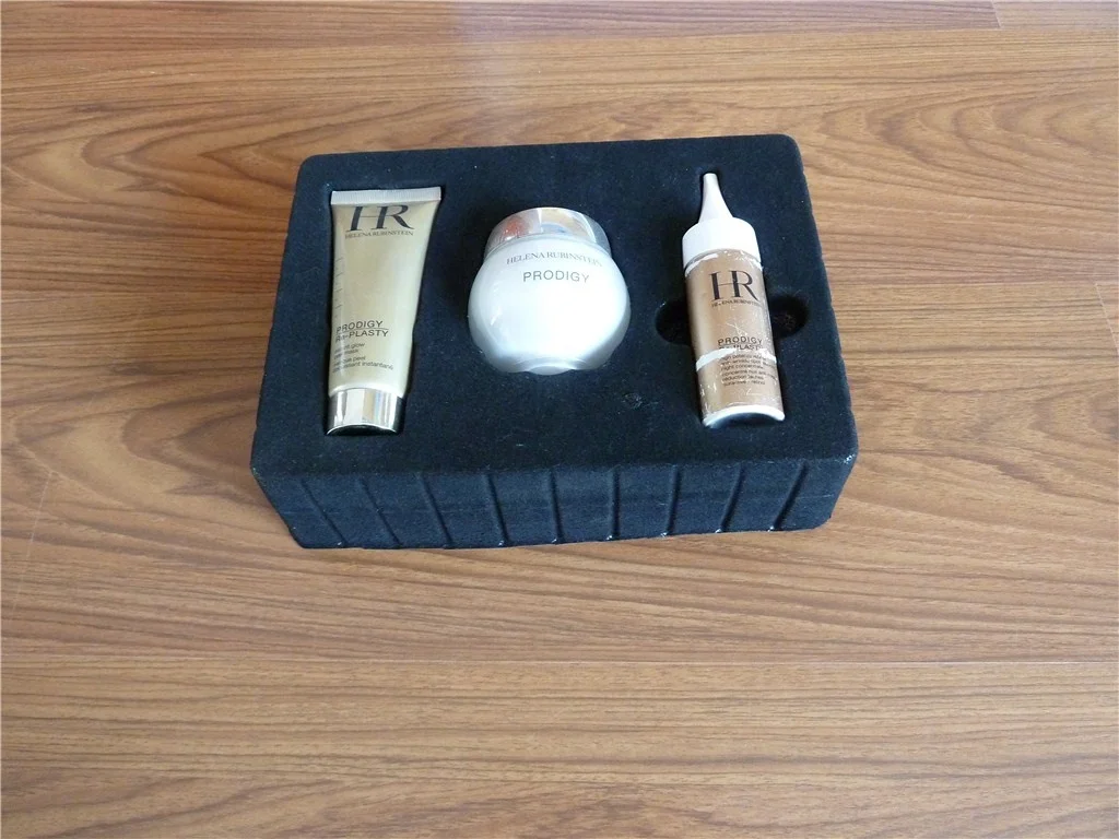 Vacuum formed velvet plastic cosmetic blister insert PS flocked vac packaging tray