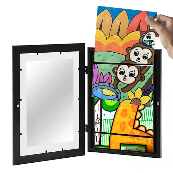 Custom Home Decor Children Gifts Front Opening Kids Artwork Picture Display Frames