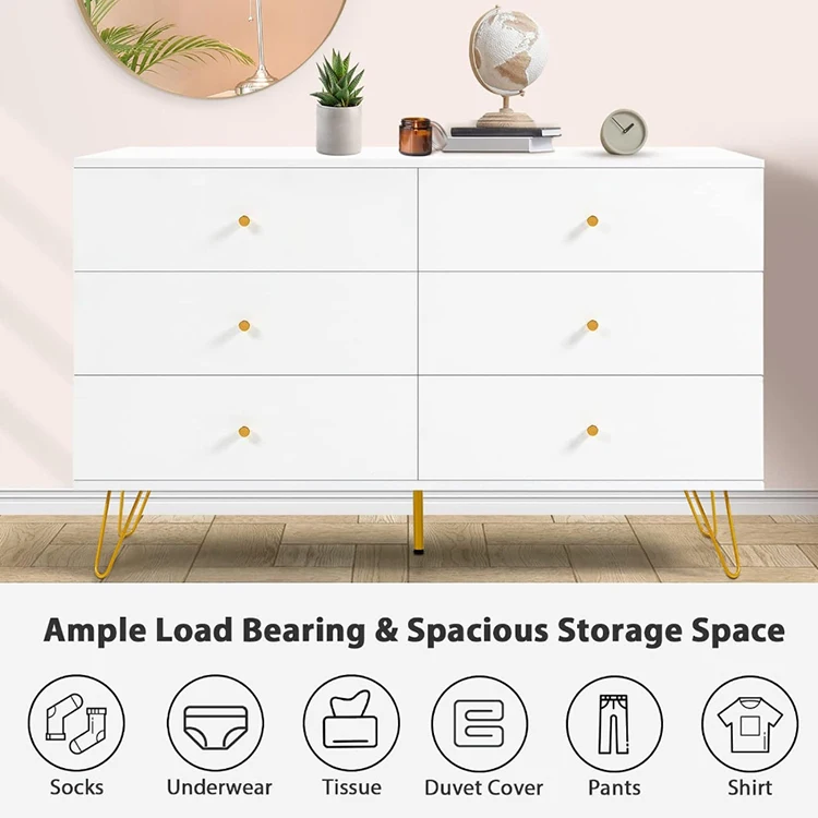 Modern design of chest of drawers storage organizer white chest of 6 drawers of bedroom