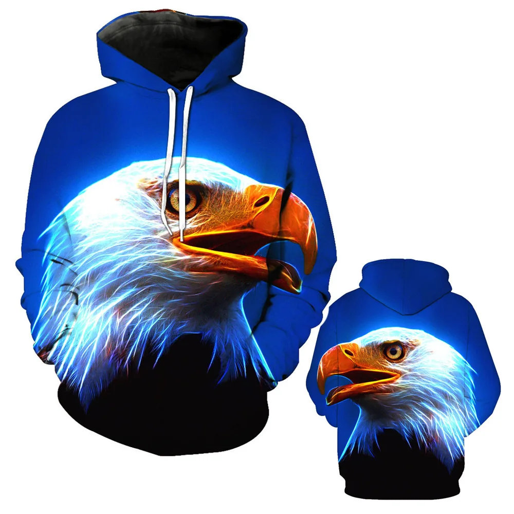 Wholesale American Style Eagle Hoodies Pocket Nation Pattern 3D Printing 2024