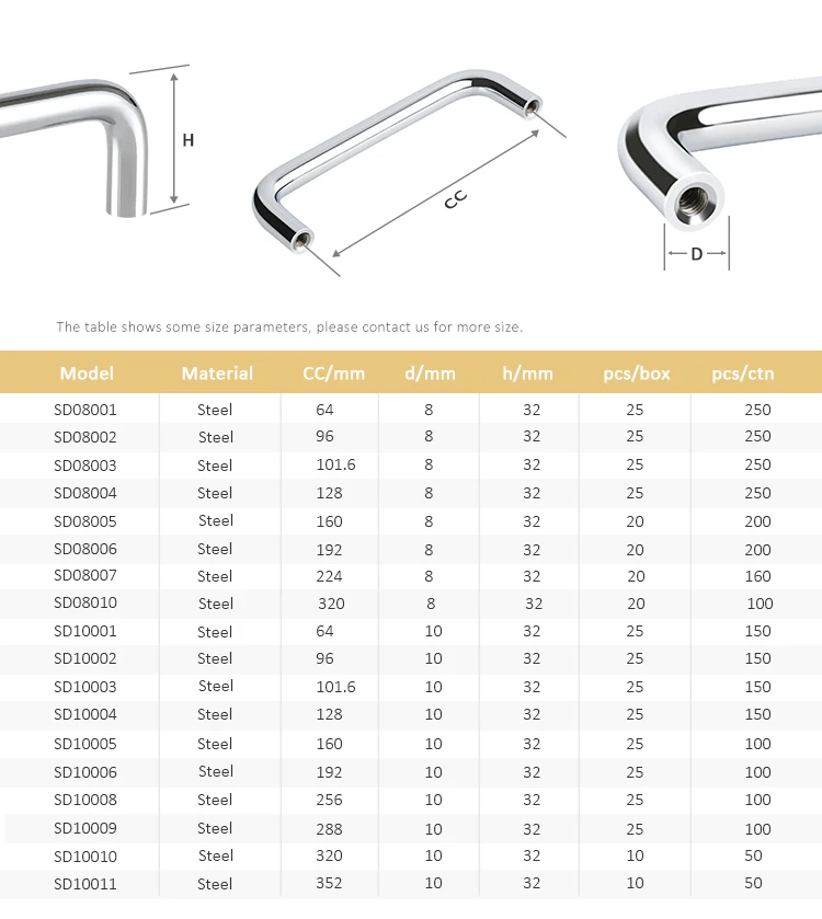 Hot selling u shaped furniture cabinet pull handle D shape pull knob drawer pull handles