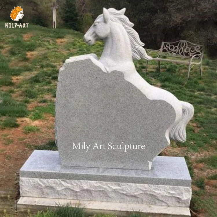 Custom Made High Quality Large Stone Granite Marble Pet Tombstone Horse Grave Stone Tombstone For Cemetery