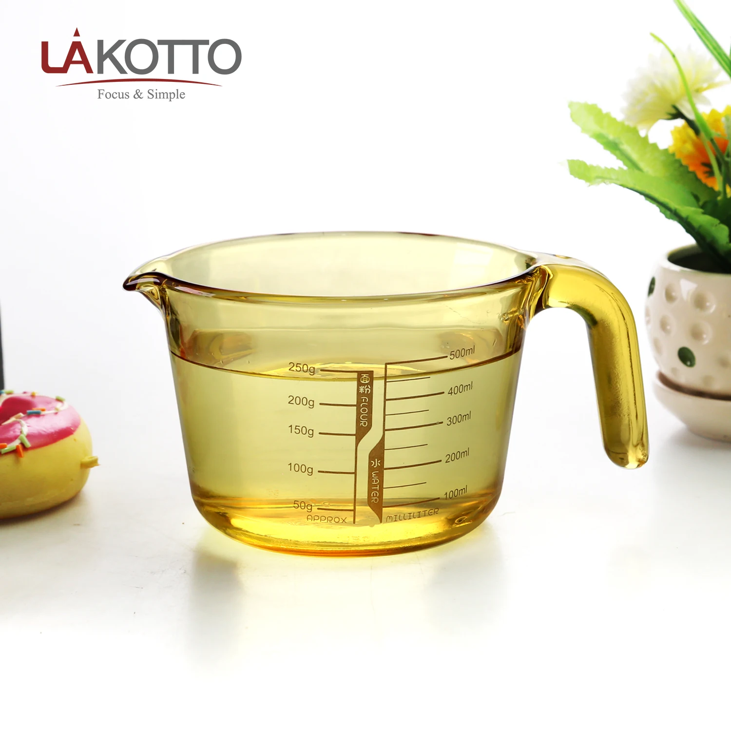 Пузырек из трубного низко боросиликатного стекла мерные чашки набор посуды для кухни посуда стеклянный измерительный кувшины измерения кружки с ручкой 500 мл