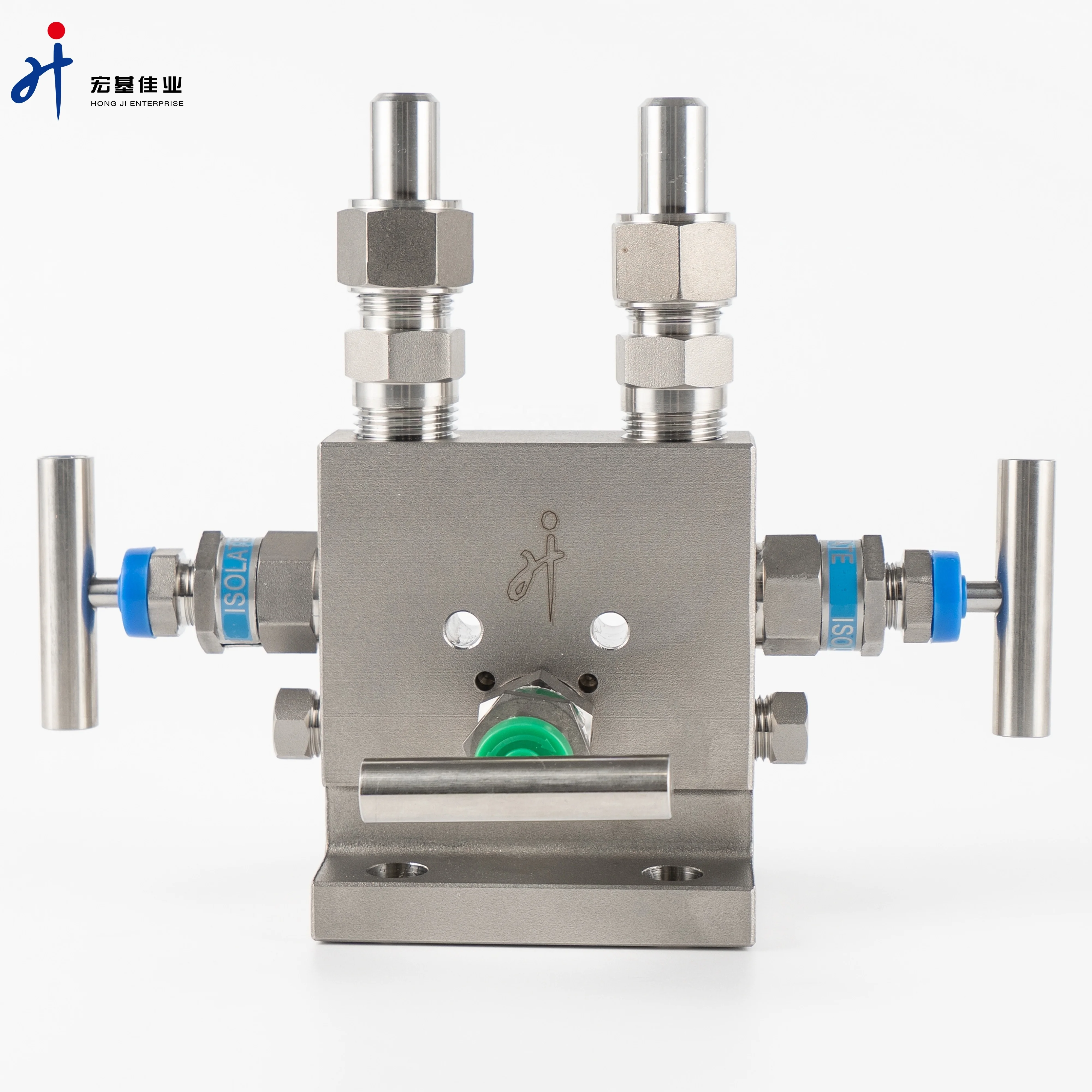 1/2-1/4 Inch T Type Valve Manifolds Stainless Steel 316  Alloy 3 Way Manifolds