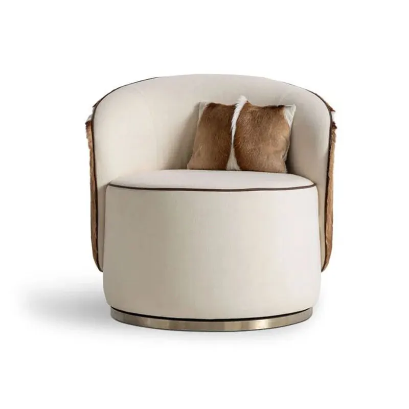 Luxury Italy High End Villa Armchair Modern Design Swivel Sofa Chairs Living Room Accent Leisure Chair
