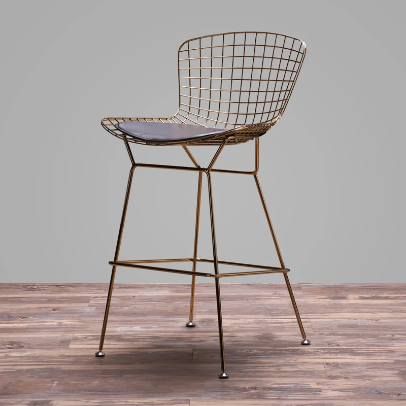 Hot Sell wholesale Modern iron stackable Pub High Counter Stool hand made Outdoor Barstools Bar Chair  for restaurant