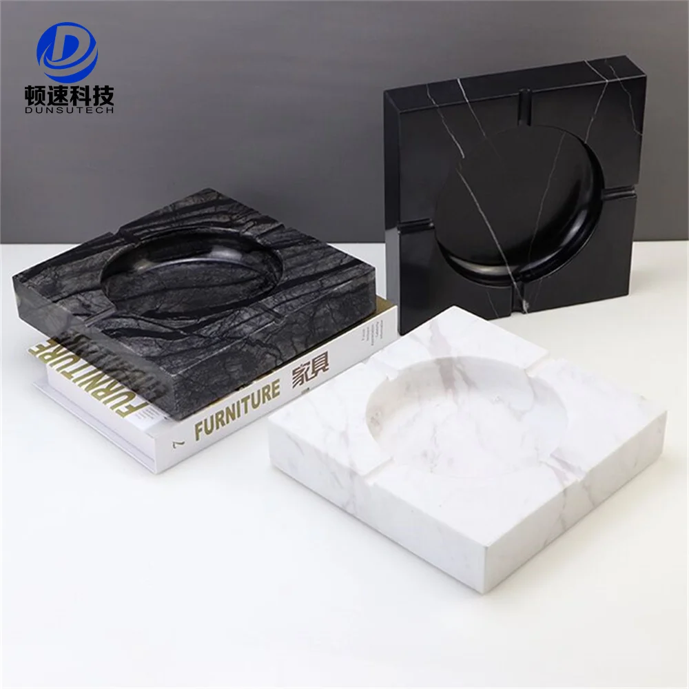 Wholesale round marble stone ashtray for smoking