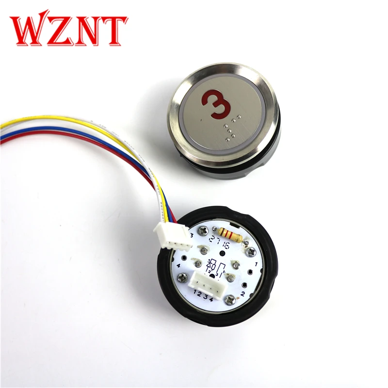 AK-22B  PB 1 2 3 4 5 sign Red 24VDC elevator braille push button switch