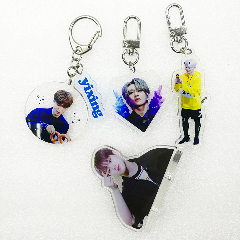 custom clear print Kpop fashion idol members photo name acrylic keychain keyring