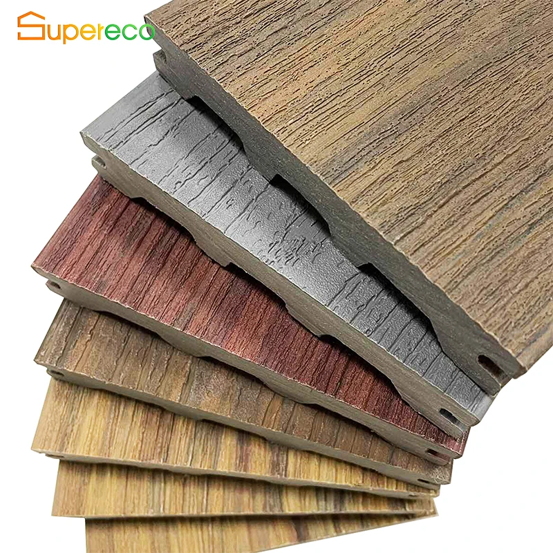 Terrace Flooring Solid Outdoor Wood Plastic Composite WPC Decking Anti-UV Water Proof Deck Wood Veneer For Swimming Pools