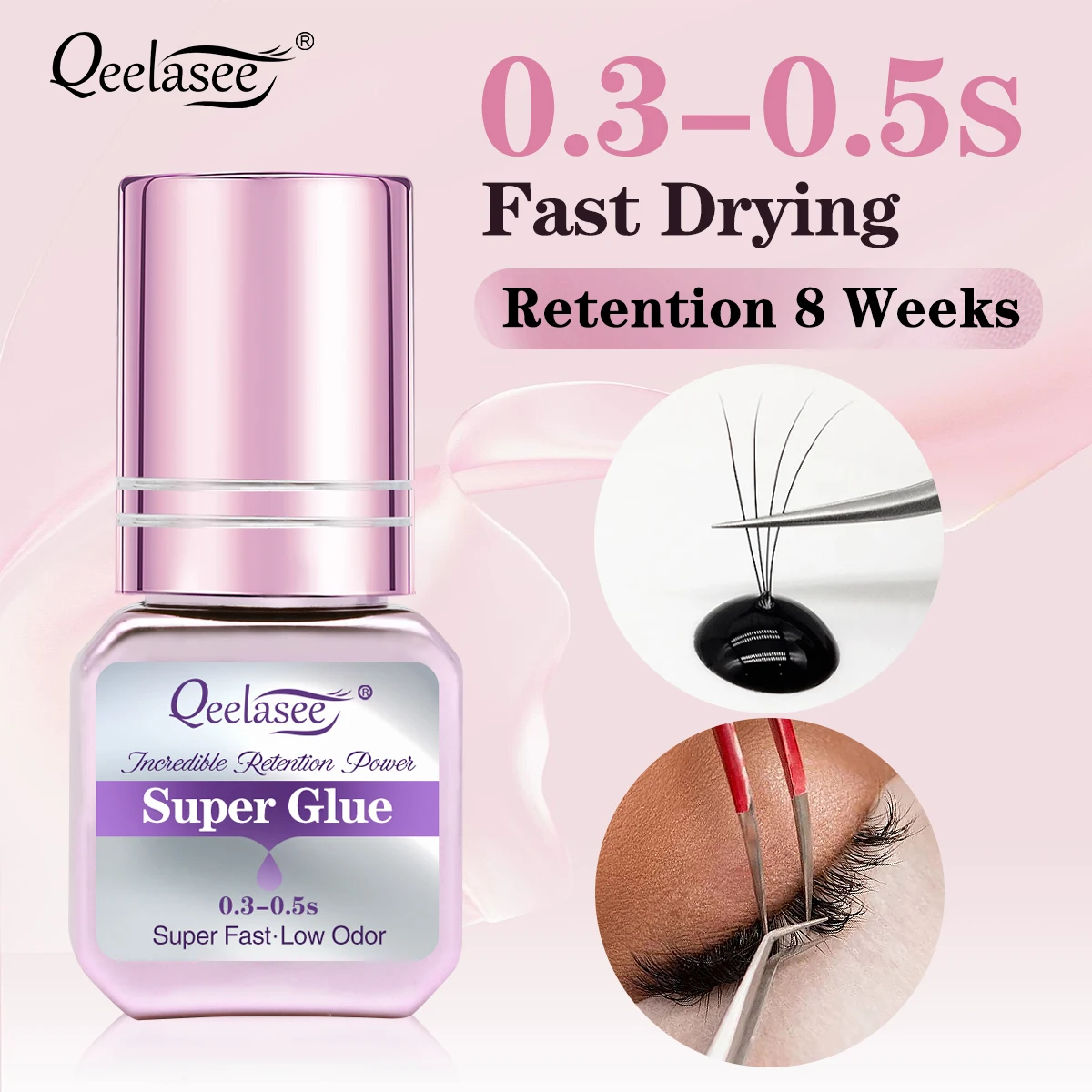Wholesale Korea Fast Drying Volume Eyelash Glue Private Label 5ml Lash Glue Eyelash Extensions Glue for Eyelash Extension